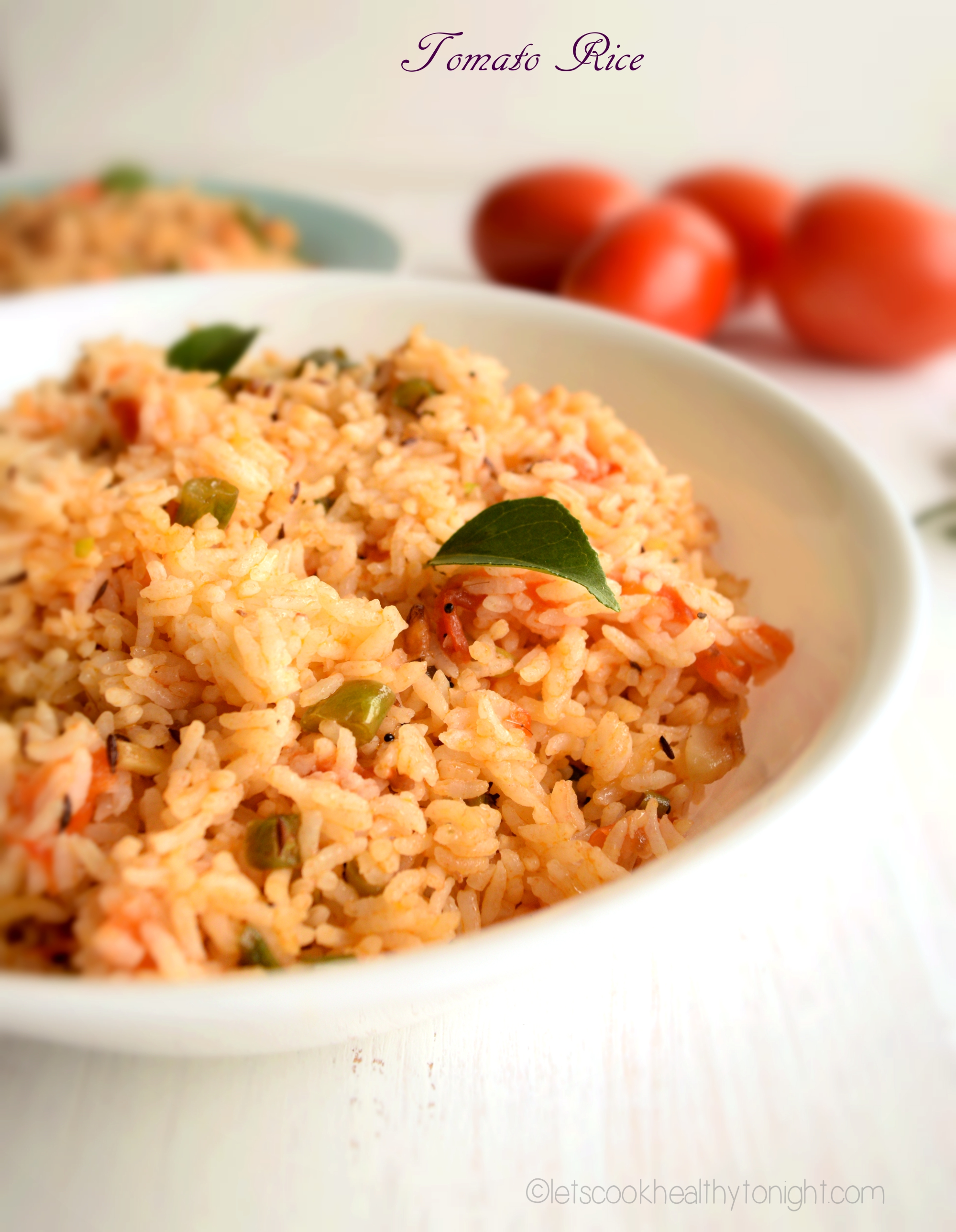 Tomato Rice - Lets Cook Healthy Tonight